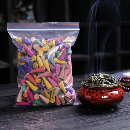 60PCS Mixed Incense Cones – Aromatherapy Backflow Sandalwood Scents for Yoga, Anxiety Relief & Relaxation
