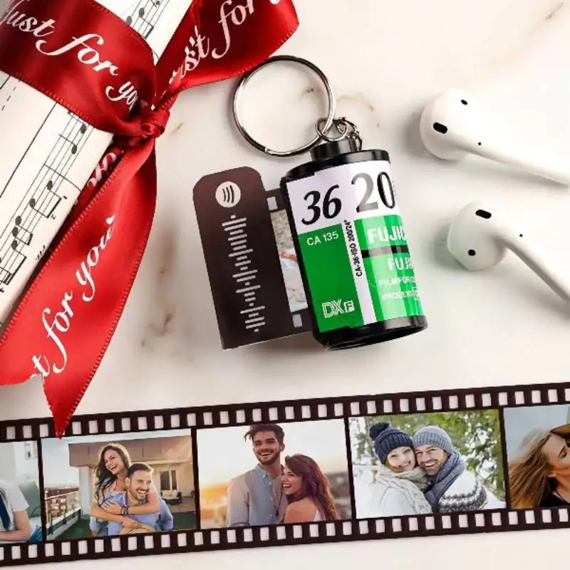 HIBODY Time Film Album Spotify Keychain — Creative Valentine's Day, Birthday, Graduation Gift & Commemorative Ornament