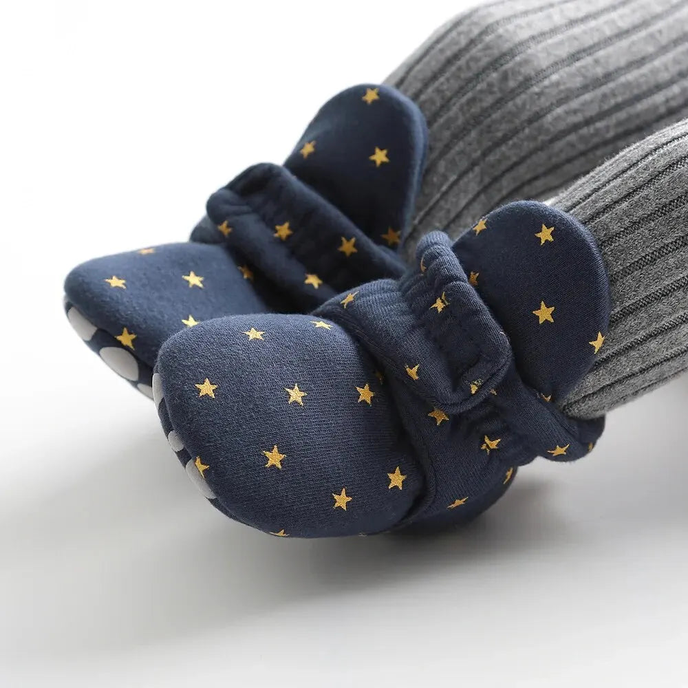Meckior Baby Socks Shoes – Star Toddler First Walkers Booties, Soft Cotton Anti-Slip Shoes for Boys and Girls