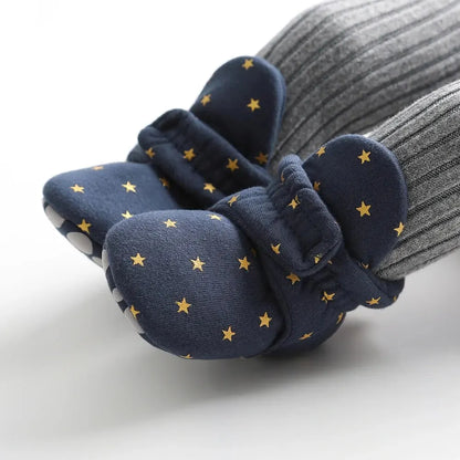 Meckior Baby Socks Shoes – Star Toddler First Walkers Booties, Soft Cotton Anti-Slip Shoes for Boys and Girls