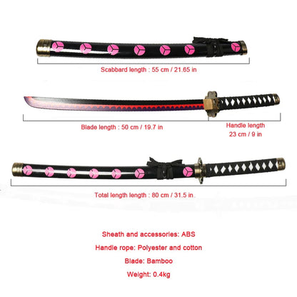 3-Piece Roronoa Zoro Katana Set – Anime Cosplay Toy Swords with Belt & Sword Holder