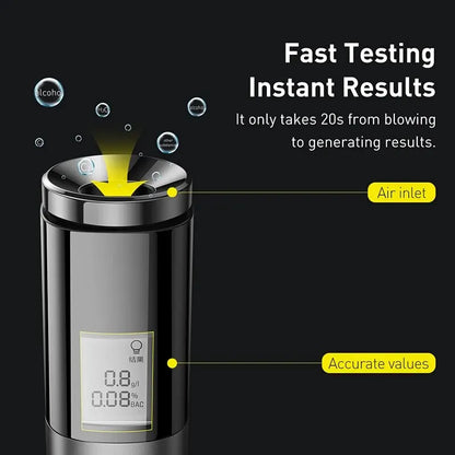 Baseus Portable Non-Contact Alcohol Tester with LED Screen Display - Rechargeable Automatic Breathalyzer for Alcohol Testing