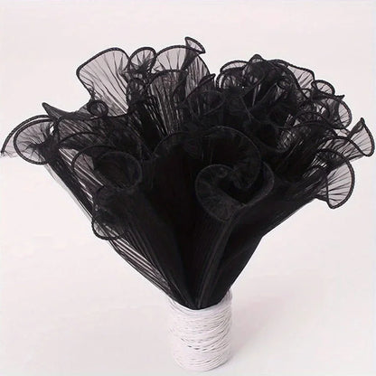 1 Roll Red Korean Flower Wrapping Mesh — Lace Fabric for Bouquets, Floral Packaging & DIY Flower Crafts