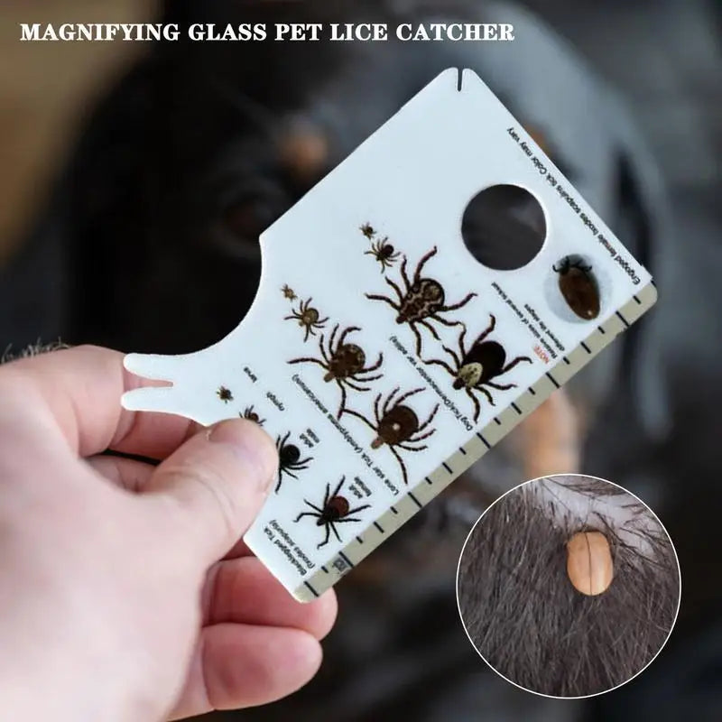 Tick Card with Magnifying Glass | Easy Tick Removal Tool for Dogs & Cats | Pocket Size 8.5 x 5.4 x 0 | Pet Tick Remover