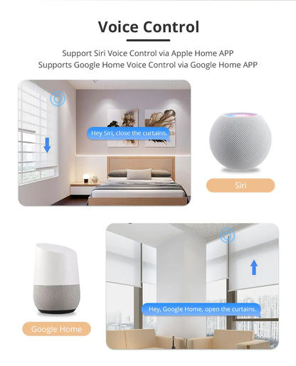 Zemismart Matter Smart Roller Shade Blinds – Motor with Built-in Battery, 38mm Tube, Compatible with HomeKit, Google Home, SmartThings App