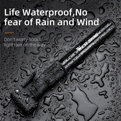 WEST BIKING Mini Bicycle Pump - Portable Aluminum Alloy Tire Inflator for MTB Road Bike Schrader Presta Valve