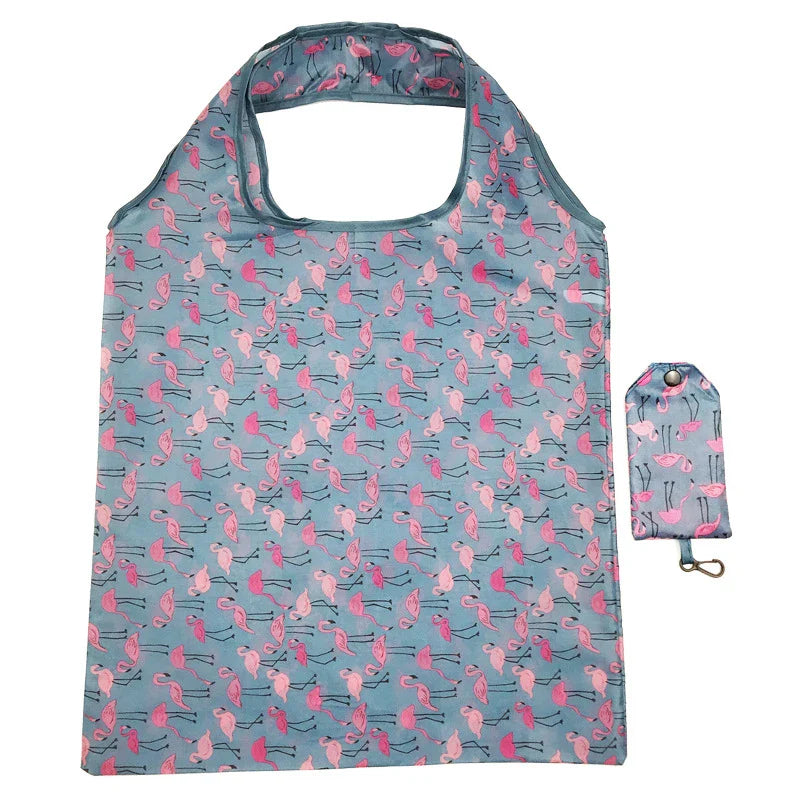 Foldable Reusable Shopping Bag - Eco-Friendly Shopper and Storage Organizer for Groceries, Vegetables - Ideal Women's Travel Tote