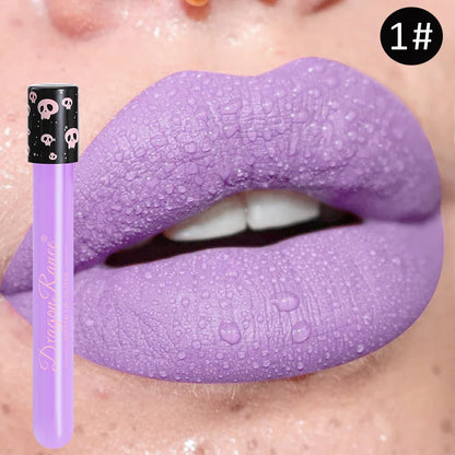 Colored Lip Gloss – Waterproof Matte Lip Glaze in Test Tube, Easy-to-Apply, Long-Lasting Party Lip Makeup