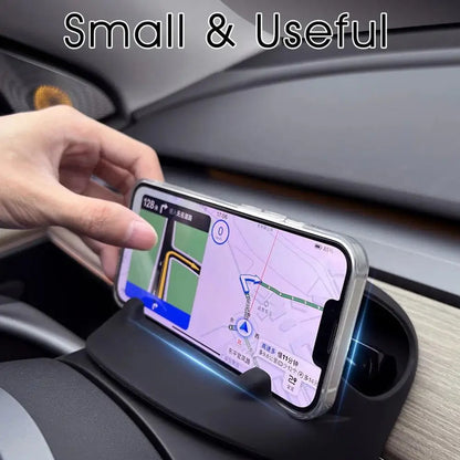 Steering Wheel Front Storage Box for Tesla Model 3/Y 2023 – Multifunctional Silicone Phone & Glasses Holder Car Accessory