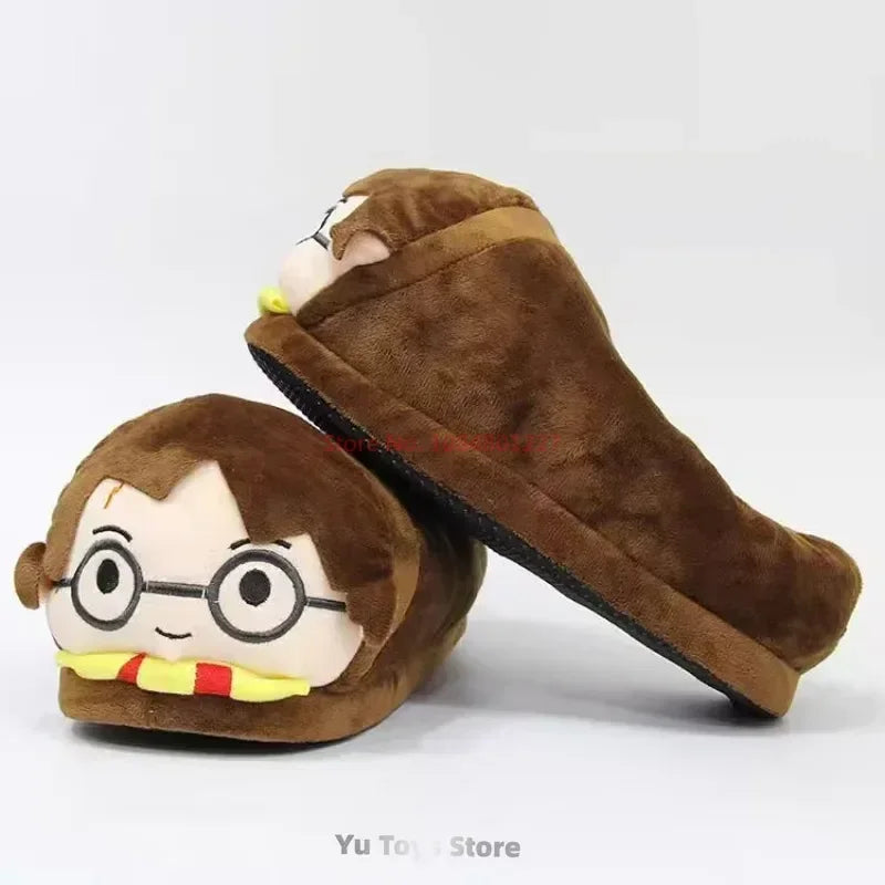 Cute Harry Potter Winter Plush Slippers — Thickened Cotton Indoor Shoes for Breathable Comfort, Surprise Gift