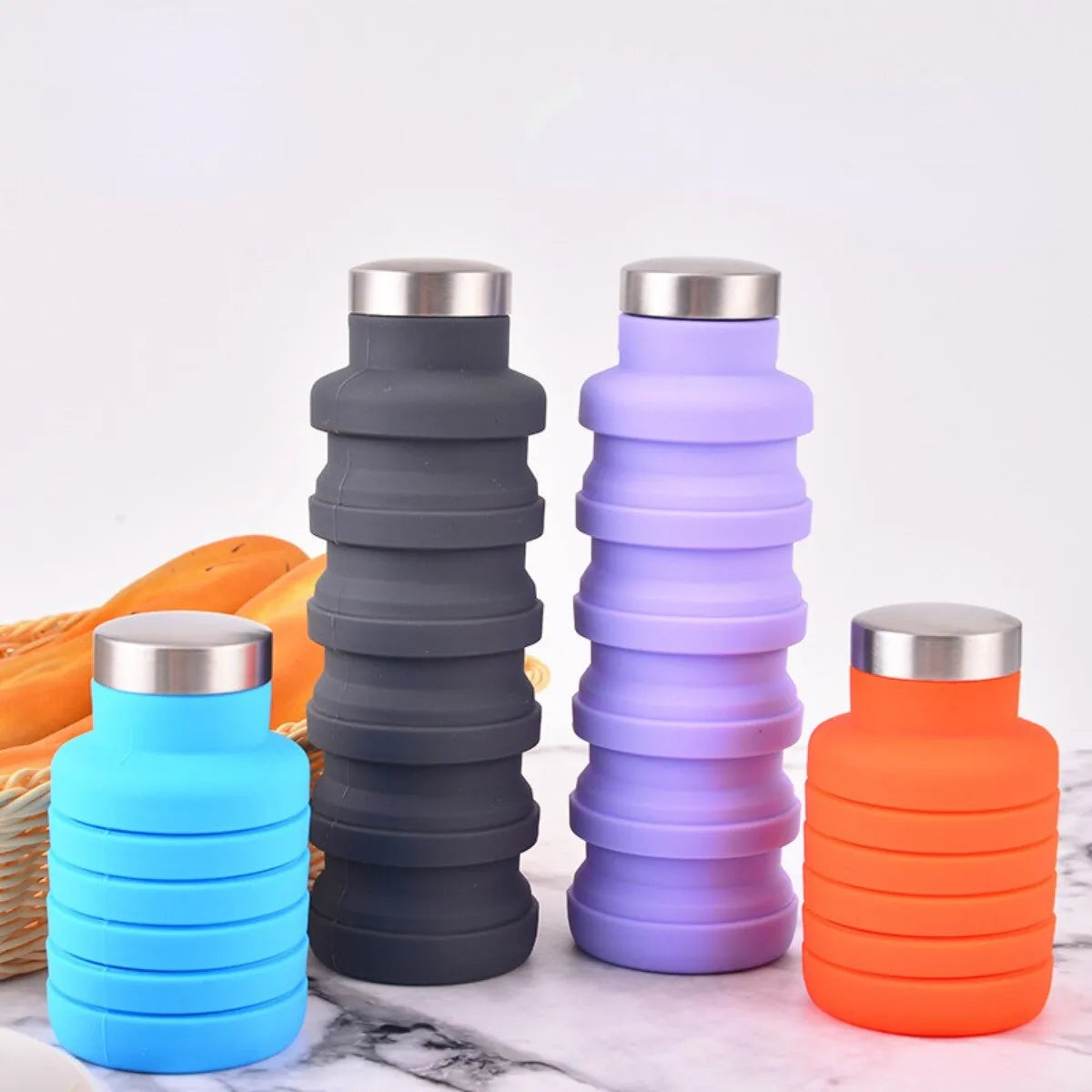 Collapsible Water Bottle: Reusable BPA-Free Silicone Foldable Cup - Portable Hiking Gear for Outdoor Adventures