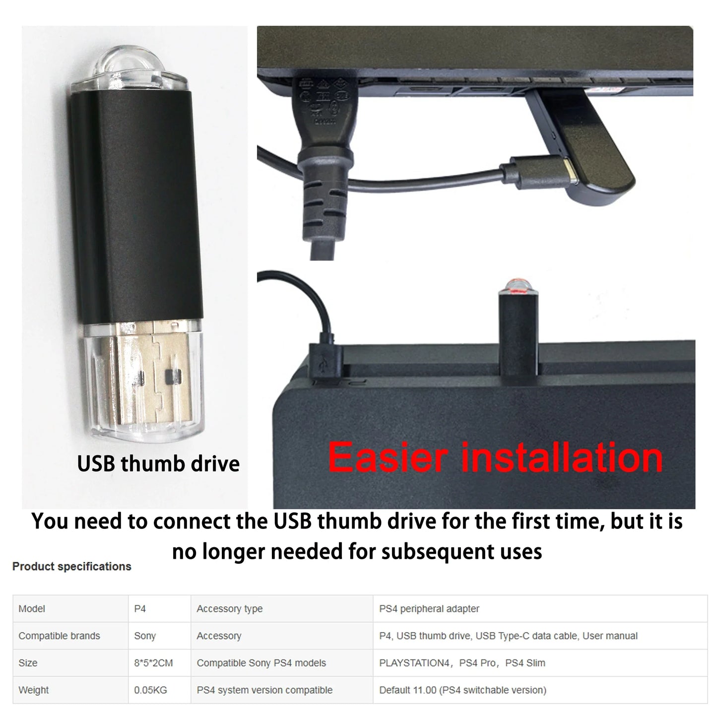1-10pcs One-Key JB Tool Mod Set – USB Dongle with Ethernet Type-C Cable for PS4/Pro/Slim FW 9.0-11.0