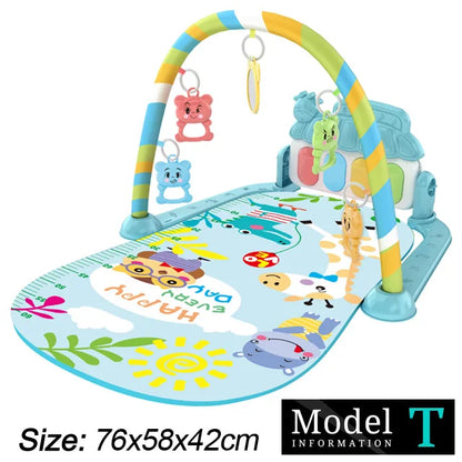 Baby Fitness Stand Music Play Gym – Newborn Piano Crawling Blanket & Pedal Activity Toy for Early Education (0-36 Months)