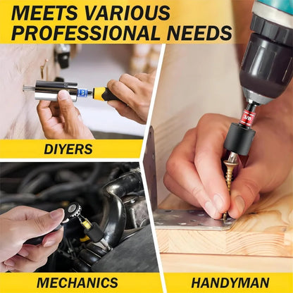 Flexible Drill Bit Extension & Right Angle Adapter Set – 105° Rotatable Hex Shank Screwdriver Bit Kit
