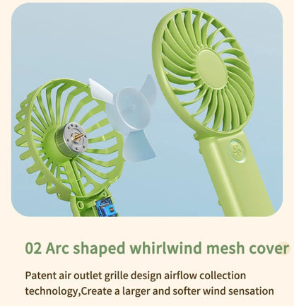 Portable Mini USB Fan – Handheld & Desktop Fan with Phone Holder, 3-Speed Adjustable Wind, Long Battery Life, Multi-Function Cooling Fan