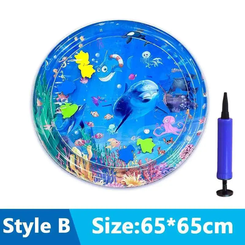 Cats & Dogs Inflatable Water Play Mat — Thickened Sensory Water Bed with Fish for Pet Interactive Fun