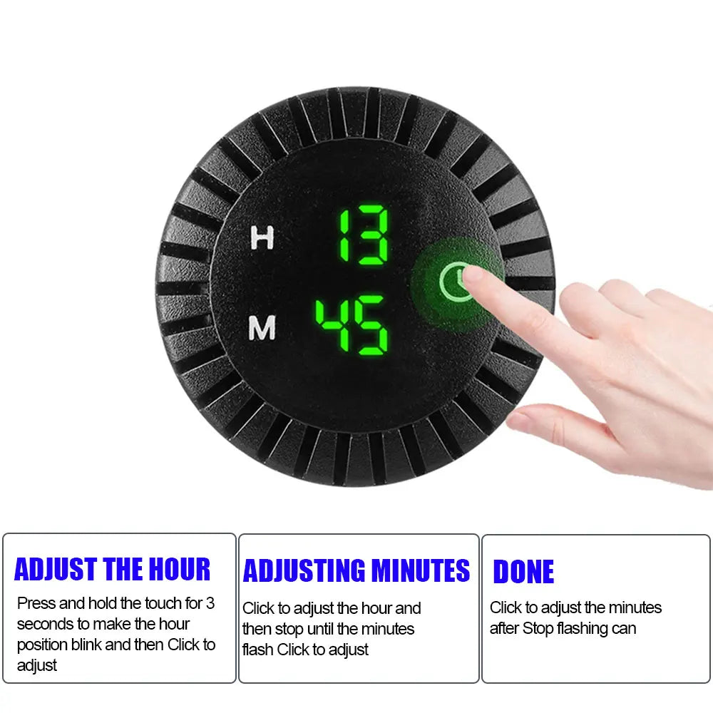 Universal 12V/24V Car Dashboard Digital LED Clock – Touch Screen Electronic Display Watch for Auto Interior Decoration & Accessories