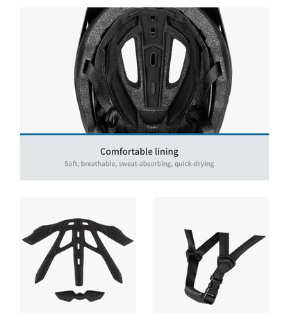 BATFOX Matte Black MTB Bike Helmet – Men's Mountain Bike Cycling Helmet Casco Ciclismo