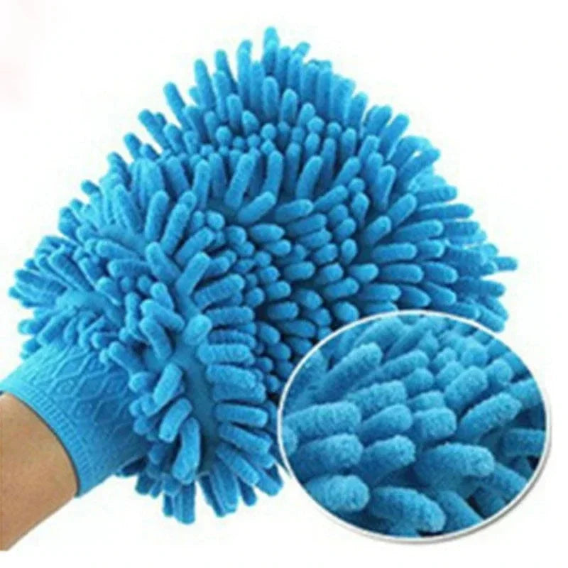 1/5pcs Microfiber Car Wash Gloves — Ultra-Absorbent, Scratch-Free Auto Cleaning Sponge Tool