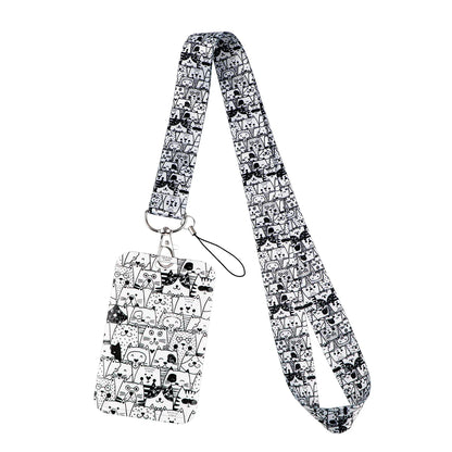 Kawaii Cat Paw Credential Holder Lanyard – Cute Neck Strap for Keys, ID Cards & Phone Accessories