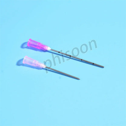 Fine Micro Korea Cannula Needle Tips – 18G-30G Syringe Endo Needles, Plain & Notched Ends, 2PCS/Pack, 10-Pack