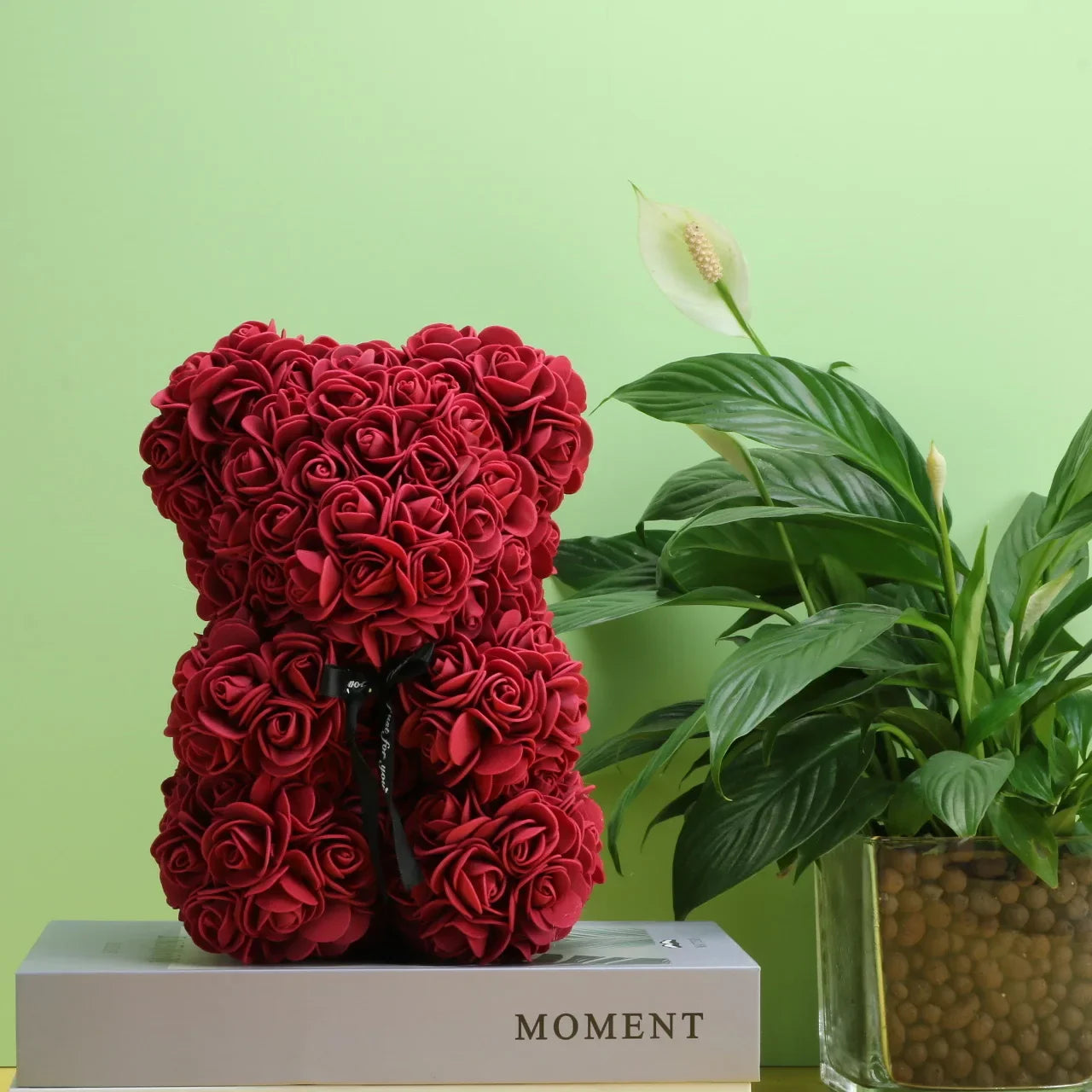 Forever Rose Teddy Bear – Artificial Flower Gift for Mom & Special Occasions