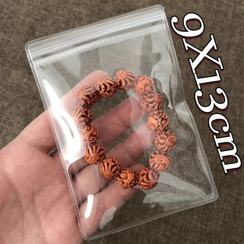 10/100pcs Thick PVC Jewelry Bags — Transparent Self-Sealing Pouches for Storage, Display & Anti-Oxidation Protection