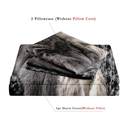 3-Piece Romantic Cat Print Duvet Cover Set - Soft Valentine’s Day Couple Bedding