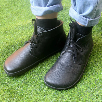 Barefoot Leather Boots for Women & Men – Wool Lining, Zero Drop & Wider Toe Box for Comfort and Support