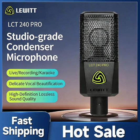 LEWITT LCT 240 PRO Condenser Microphone – Professional Studio Mic for Recording, Podcasting & Karaoke with HD Lossless Sound