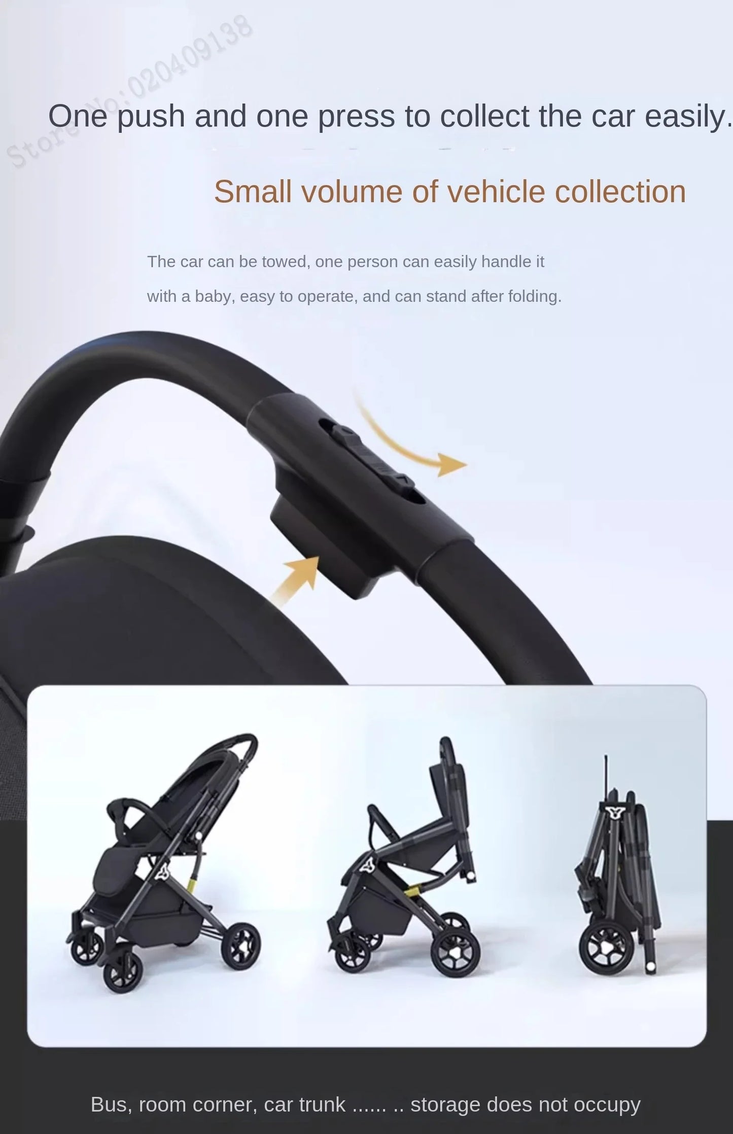 Lightweight Two-Way Baby Stroller — High Landscape, Spine Protection, 4-Wheel Newborn Push Trolley