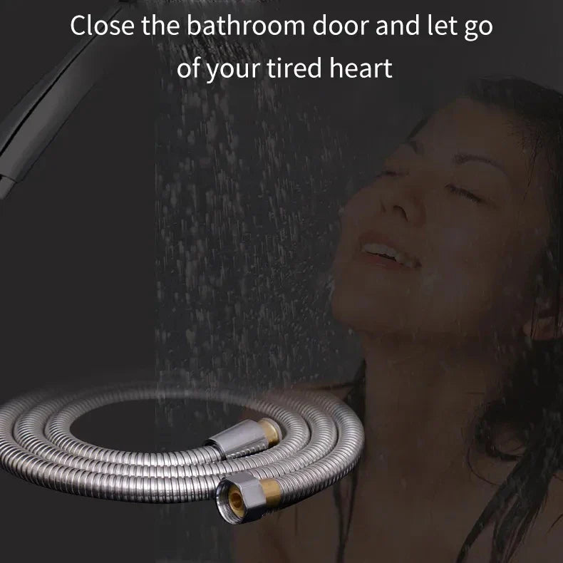 New 1.5/2/3M Flexible Shower Hose — Black SUS304 Stainless Steel Bathroom Water Extension Pipe and Bath Accessories