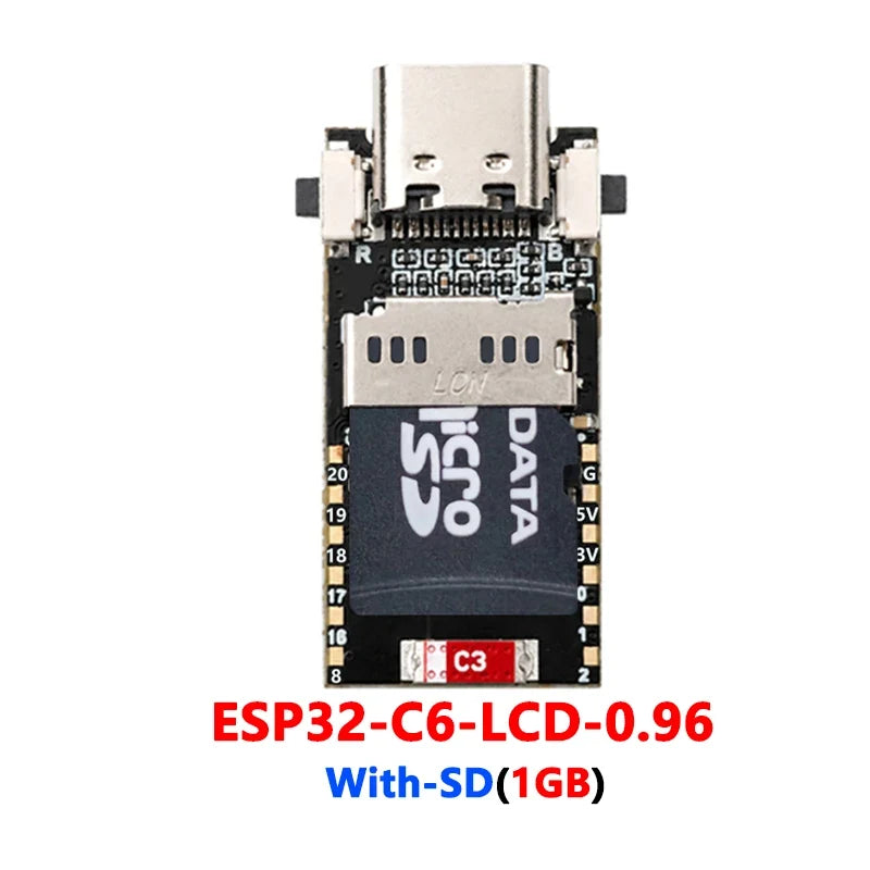 ESP32-C6 LCD Development Board - 0.96" ST7789 Display 160x80 Mini Screen with SD Port for Arduino & LVGL