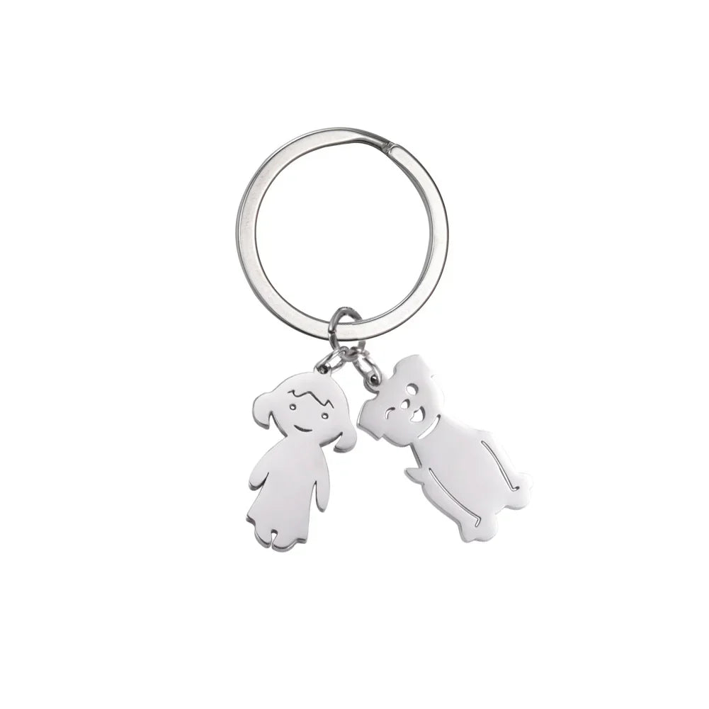 Personalized Kids & Family Keychain – Custom Name Key Chain for Mother’s Day, Couples, Boys, Girls, Pets, Mom, Dad, Baby Gift