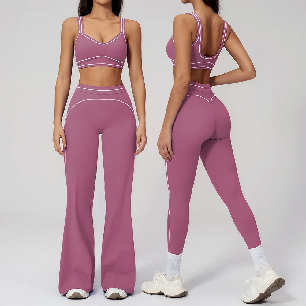 Women’s 2-Piece Fitness Yoga Set, Gym Running Tracksuit, Push-Up Sportswear Leggings, Athletic Workout Outfit