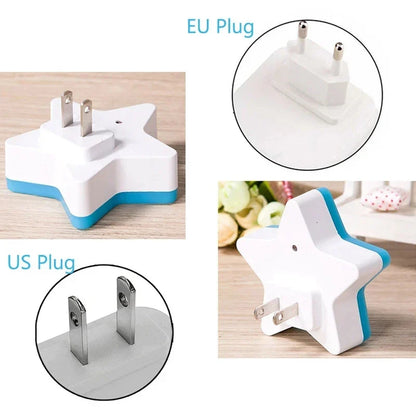 LED Star Night Light – EU/US Plug Night Lamp for Bedroom, Baby Room, Living Room & Home Decoration Lighting