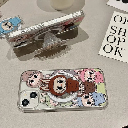 Labubu The Monsters Box — Magnetic Folding Phone Grip & Holder with Cute Cartoon Design for iPhone & Samsung