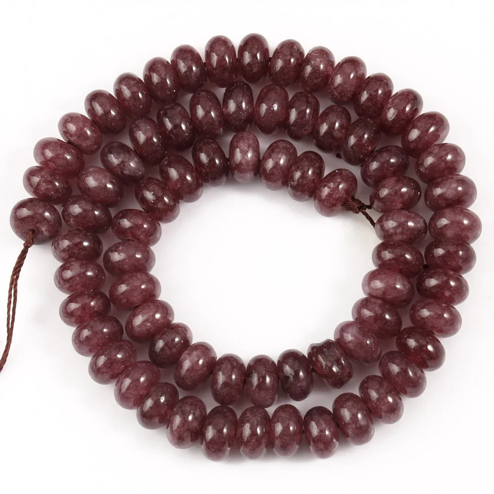 Natural Stone Rondelle Beads - 5x8mm Tourmaline, Citrine & Quartz Loose Beads for DIY Bracelets