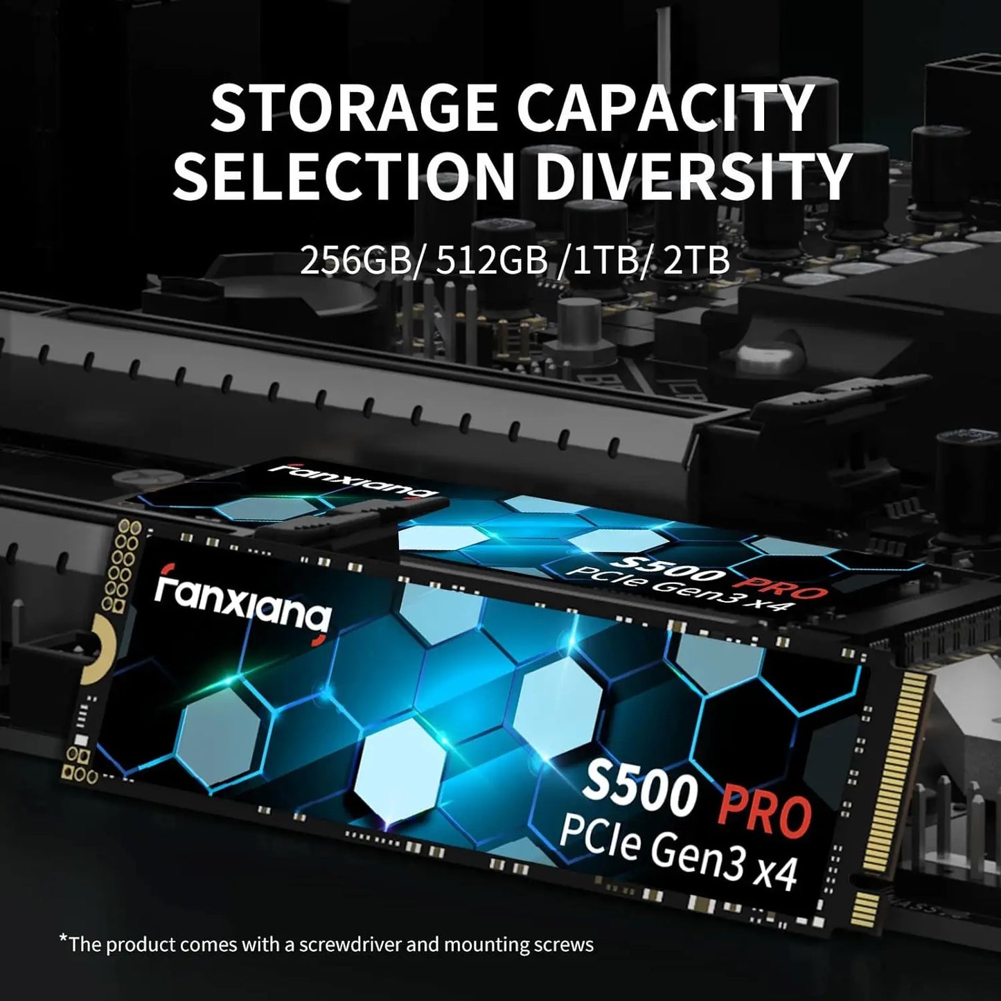 Fanxiang S500 Pro M.2 SSD 512GB, 1TB, 2TB - 3500MB/s NVMe PCIe 3.0 Internal Solid State Drive for Laptop & Desktop