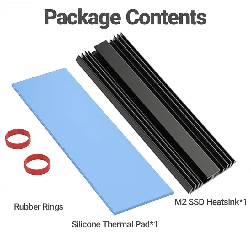 TEUCER M.2 SSD Heatsink – Aluminum Gasket with Thermal Silicone Pad for PS5 & Desktop PC