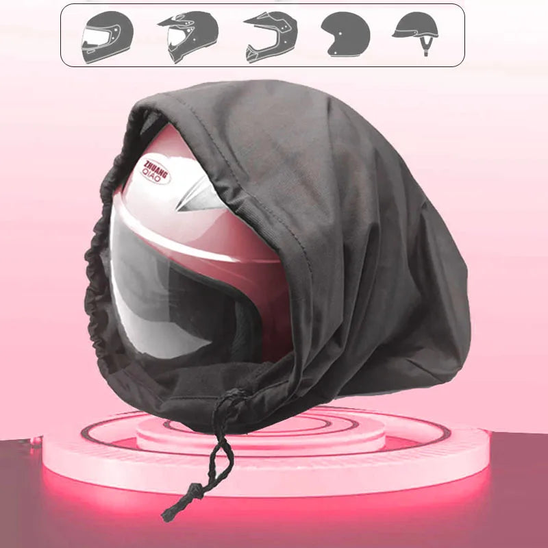Soft Plush Motorcycle Helmet Storage Bag with Drawstring Pocket – Protective Cover for Full & Half Helmets