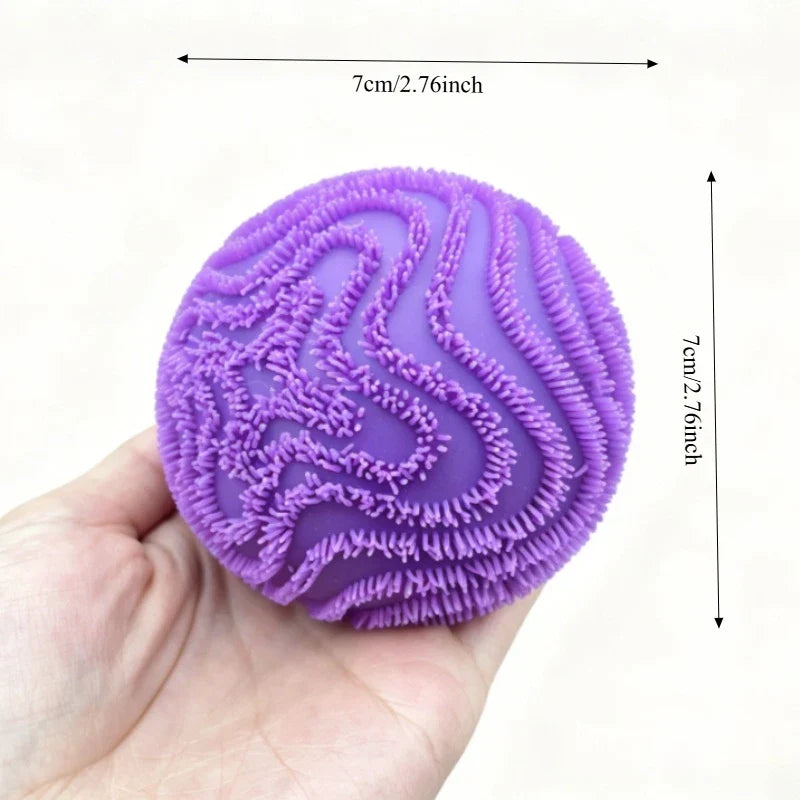 Fuzz Ball Squishy Vent Ball Fidget Toy – Textured Stress Relief Anti-Anxiety Squeeze Toy for Adults
