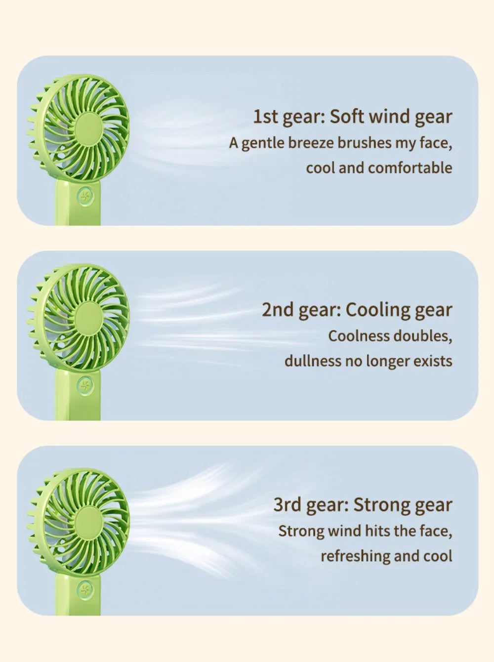 Portable Mini USB Fan – Handheld & Desktop Fan with Phone Holder, 3-Speed Adjustable Wind, Long Battery Life, Multi-Function Cooling Fan