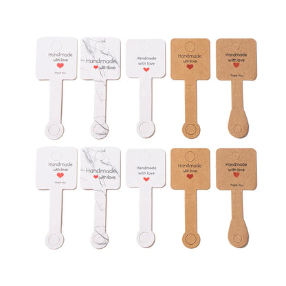 50PCS Self-Adhesive Display Card — 4x10cm Price Tags for Bracelets, Keychains & Jewelry Packaging, Small Business Labels
