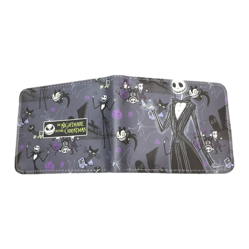The Nightmare Before Christmas PU Leather Wallet — Credit Card Holder Purse with Coin Pocket, New Arrival