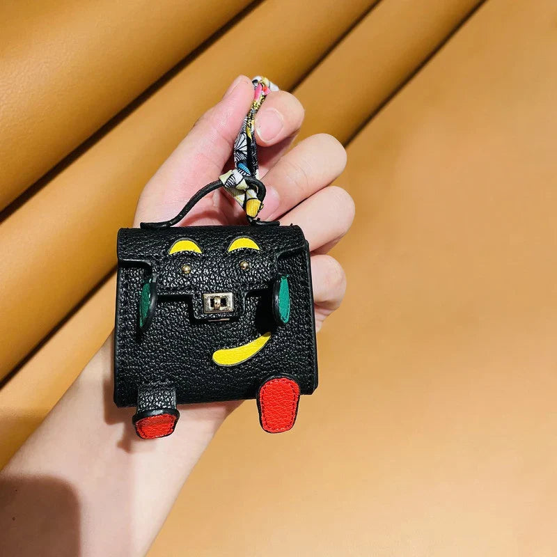 Mini PU Leather Handbag Pendant – Decorative Case for AirPods 2/3/4/Pro 2 and Galaxy Buds 3/3Pro/Buds FE