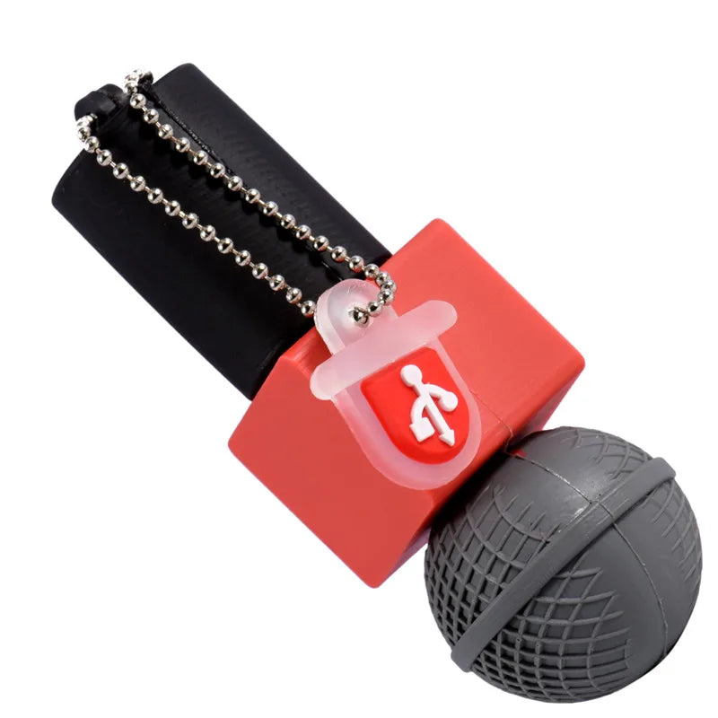 Microphone USB Flash Drive – 16/32/64GB Memory Stick, Creative Mic Speaker Pendrive Gift