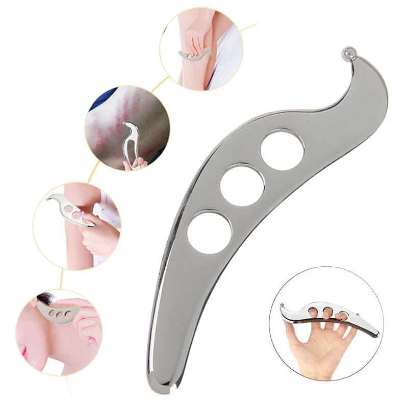 Stainless Steel Gua Sha Tool — Massage Scraping Board for Pain Relief, Myofascial Release & Physical Therapy
