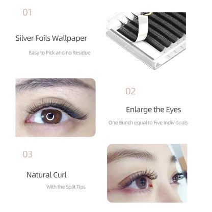 NAGARAKU 5D W-Shape Eyelash Extensions – Mega Volume Premade Fans, Soft Dense Lashes