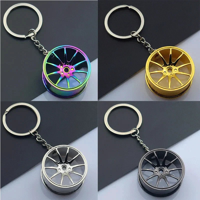 Creative Metal Car Keychain — Zinc Alloy Turbo, Gearbox & Brake Disc Pendant for Men’s Birthday or Dad Gift